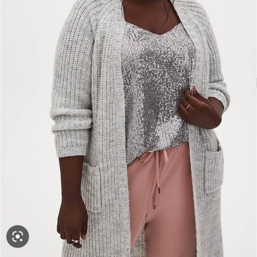 Chunky Duster Open Front Sweater - image 2
